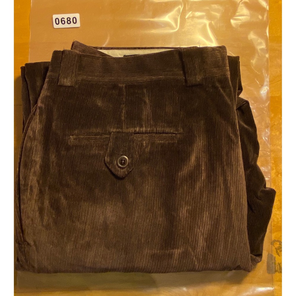 Bigsby & Kruthers Mens 36x31 Brown Corduroy Pleated Cuffed Pants Made in Canada - Picture 12 of 13